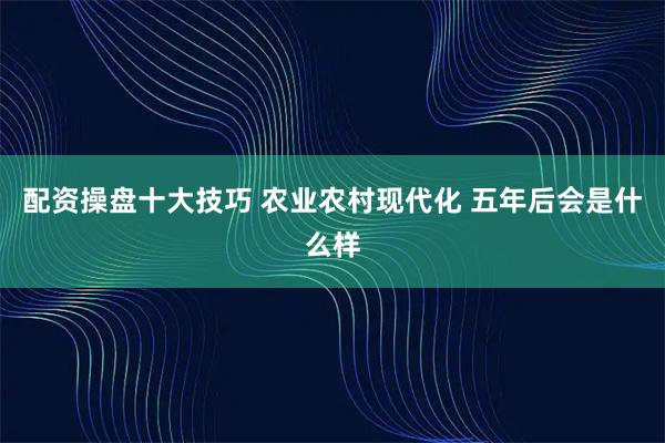 配资操盘十大技巧 农业农村现代化 五年后会是什么样